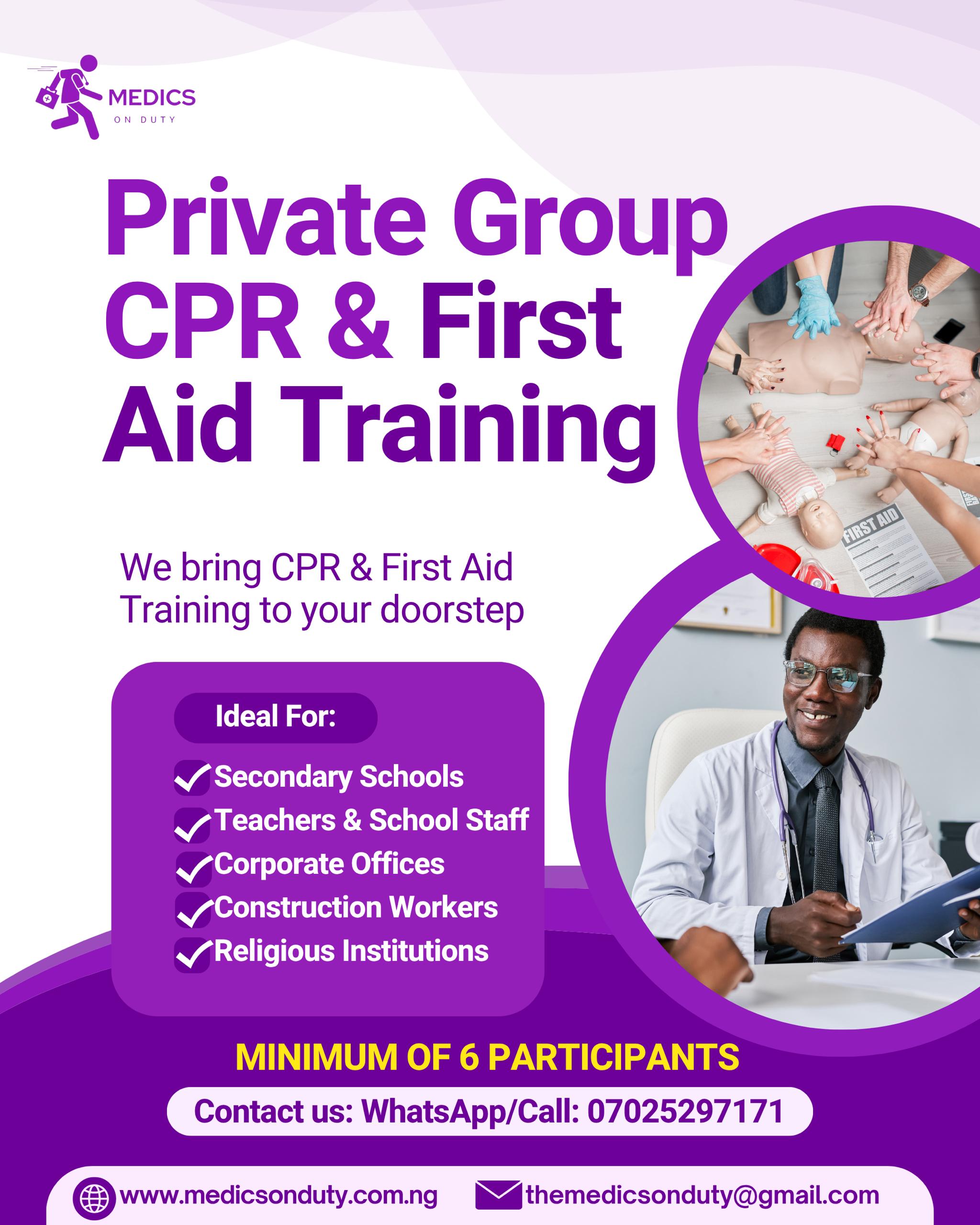 Private Group CPR & First Aid Training 